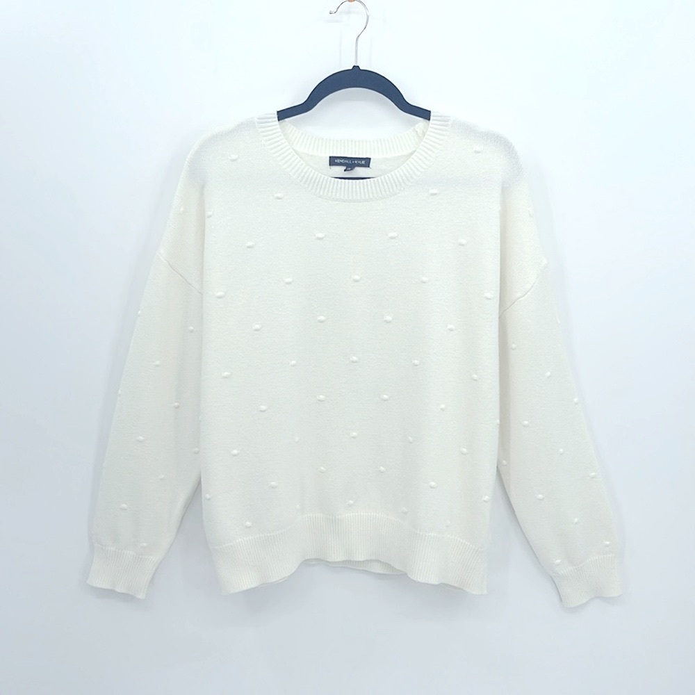Kendall + Kylie Crew Neck Popcorn Sweater